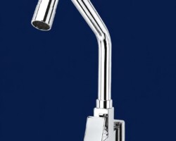 The Sink Cock Long Neck (L-series) is an advanced brass sink tap designed for both kitchens and bathrooms. Featuring a unique flat-wedge lever and long arched neck, it ensures strength and a splash-free flow. With its stylish mirror-chrome finish, this tap is both functional and elegant, making it a must-have in Surat. premium-faucets-surat.jpg