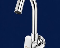 Discover the Opal Sink Cock in Surat, an advanced brass fitting with a tall arched spout and smooth handle. Designed for everyday use, it ensures a splash-free flow and boasts a stylish mirror-chrome finish, making it a perfect addition to any kitchen or bathroom. premium-faucets-surat.jpg