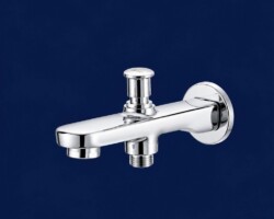 Discover the S/L Diverter Tipton spout with wall flange, made from 100% brass. This premium wall-mounted fixture features an integrated hand shower option, ensuring durability and style for your bathroom. Perfect for concealed diverter systems, it enhances both aesthetics and functionality in Surat. premium-faucets-surat.jpg